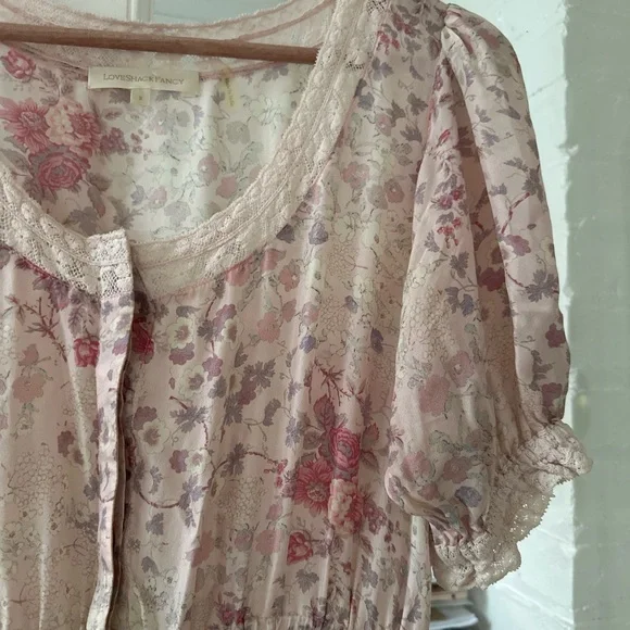 Love Shack Fancy delicate floral silk dress - Picture 2 of 7